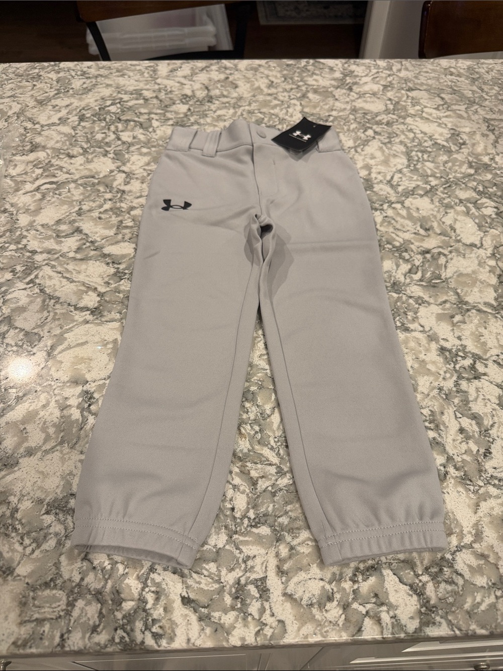 Under Armour Kids Light Gray Athletic Baseball Pants